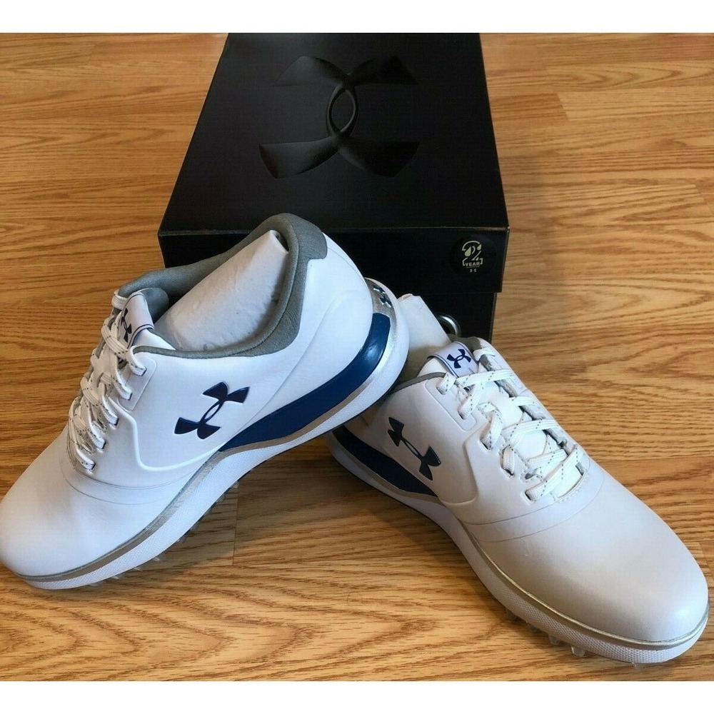 Under Armour Performance Spikeless Golf Shoes White/Blue Women's Size 5‎ 1297176